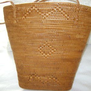 bamboo women purse basket